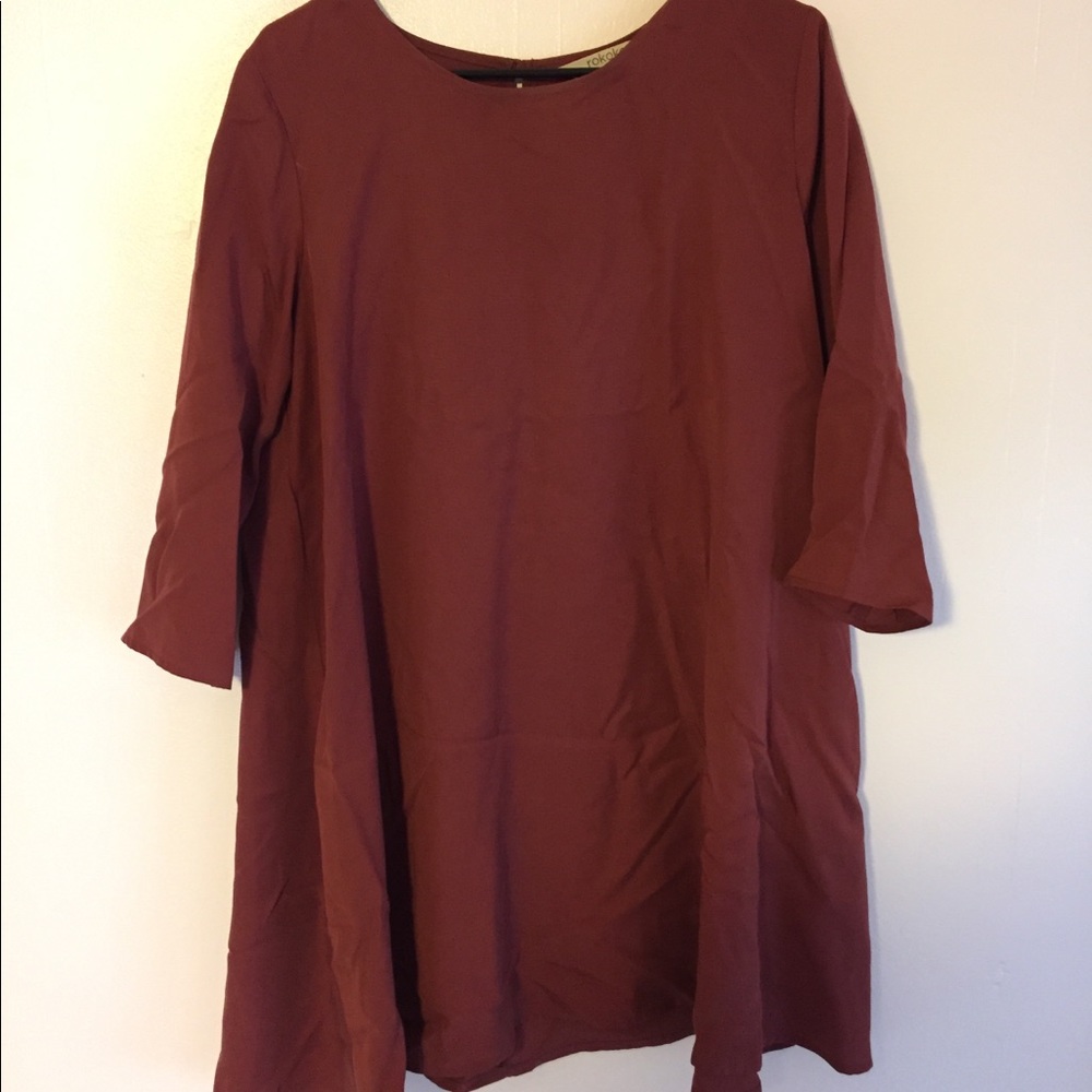 maroon shift dress
